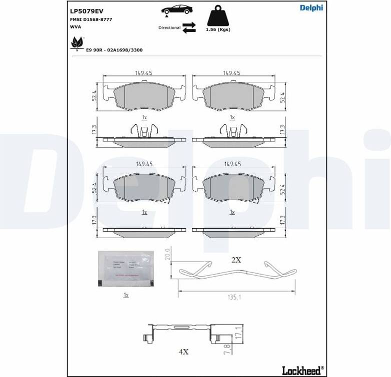 Delphi Disc Brake Pad Set LP5079EV