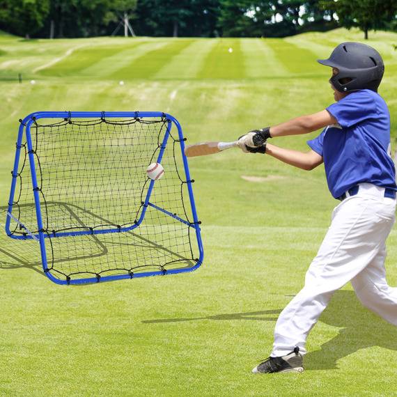 Homcom Outdoor Rebounder Net Football Blue