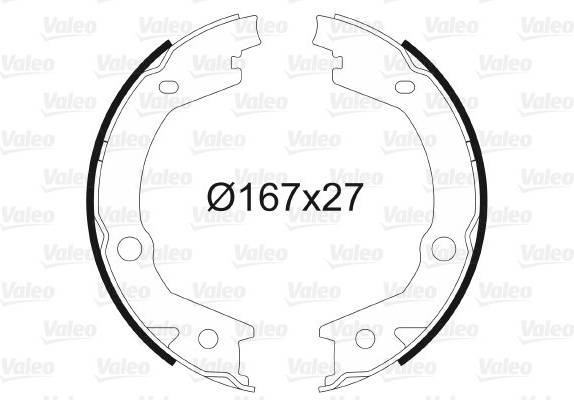 Valeo Handbrake Shoes Rear Axle Without Wheel