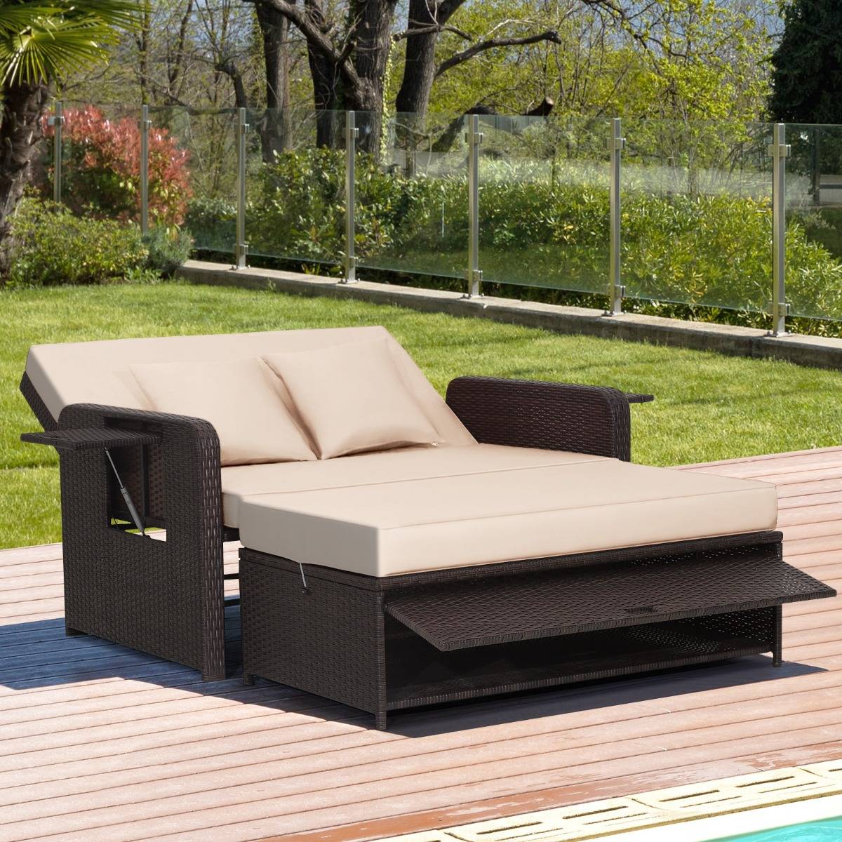 Rattan lounge Costway Rattan Lounge-Set