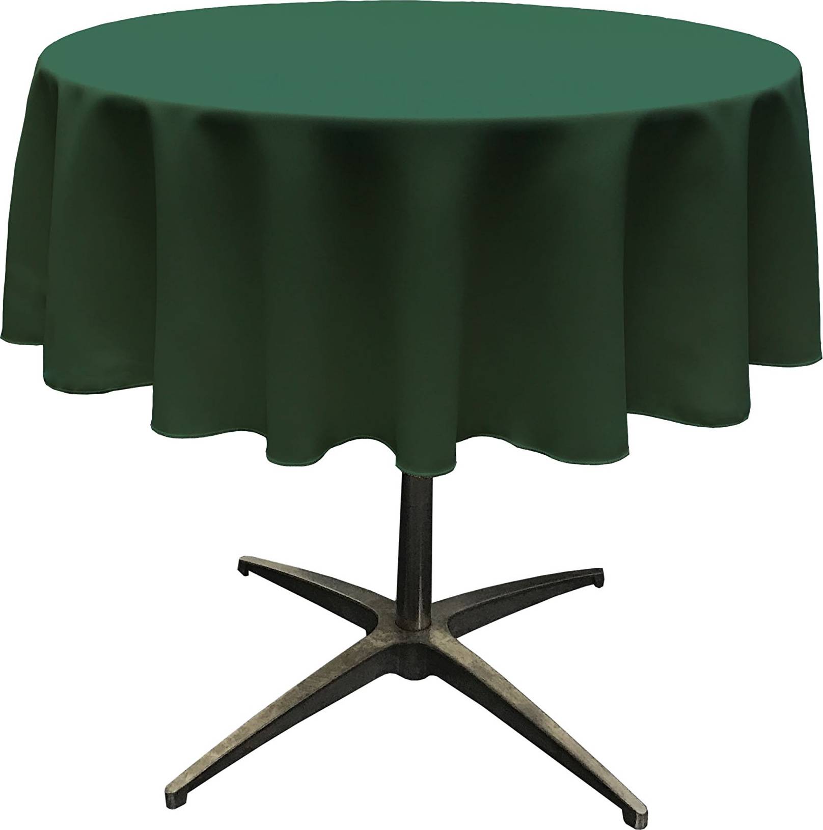 LA Linen Ronde Popeline Polyester 147 cm Nappe Vert