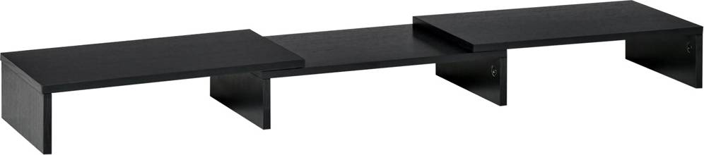 Black Dual Monitor Adjustable Stand Riser