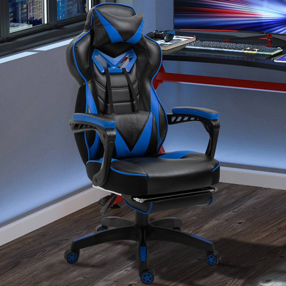 Portland Portland Blue Racing Gaming Chair