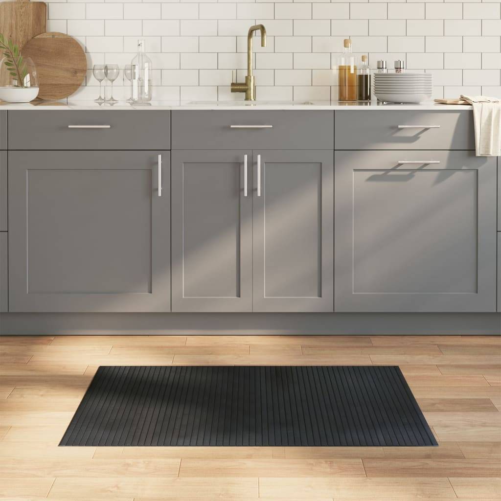 vidaXL Rectangular Grey Bamboo Rug 60x100 cm Grey cm