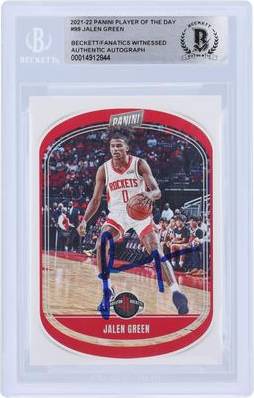 Panini America Jalen Green Houston Rockets Autographed Rookie Card