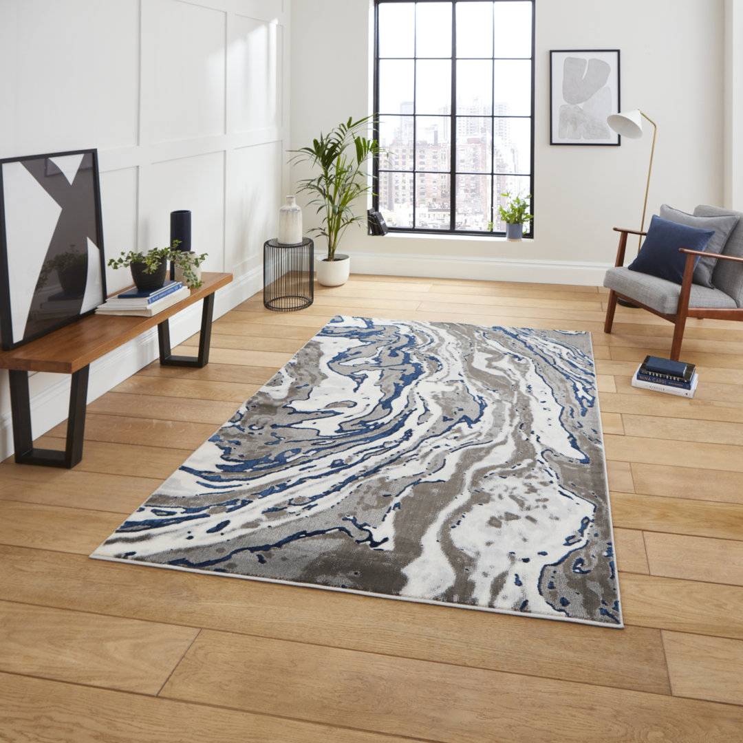 Think Rugs Apollo Modern Marble Grey