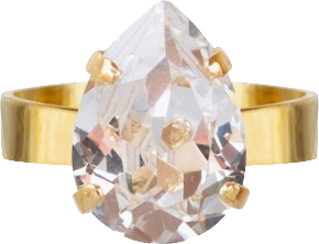 Mini Drop Ring - Gold/Crystal