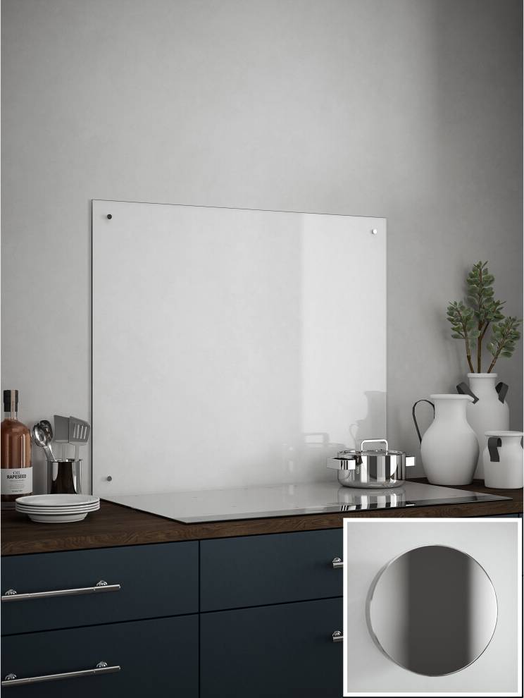 Splashback Clear Kitchen Chrome Splash Guard