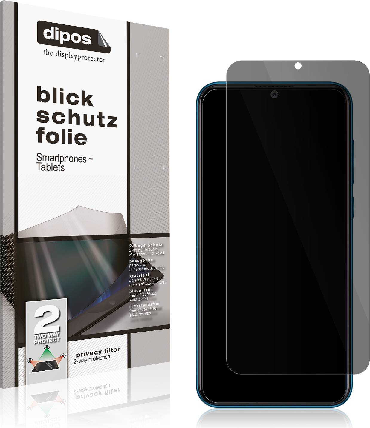 Dipos 2x Screen Protector 2-Way Privacy Filter