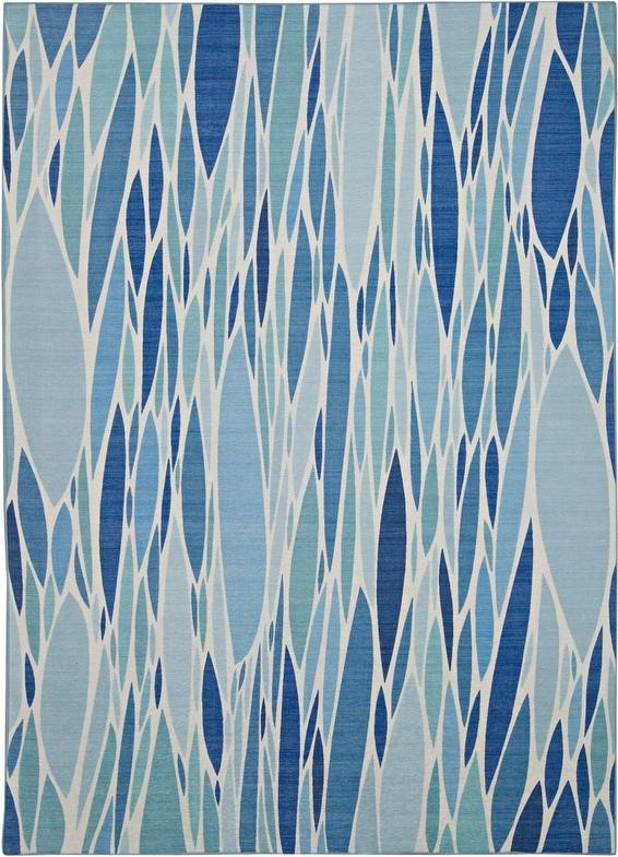 Linon Area Rug Blue, White 24x36"