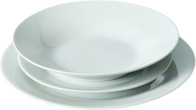 Dunelm White Rim Dinner Set 12pcs