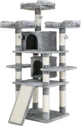 67-Inch Multi-Level Cat Tree for Large Cats with Cozy