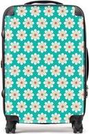 Warren Reed Daisy Pattern Suitcase Green