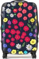 Warren Reed Multicoloured Flower Pattern Suitcase Red