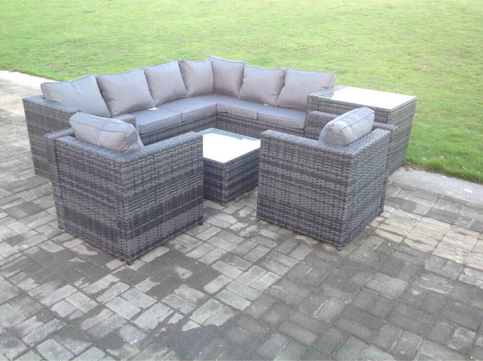Rattan furniture rattan corner set Fimous Rattan Corner Outdoor Lounge Set