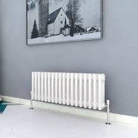 Aica 300x830mm White Horizontal Designer Radiator Oval 3 Heating Rads uk