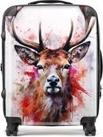 Warren Reed Splashart Stag Face Suitcase Brown