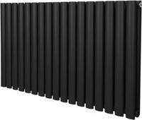 MonsterShop Oval Column Radiator Modern Designer Double Panel Black