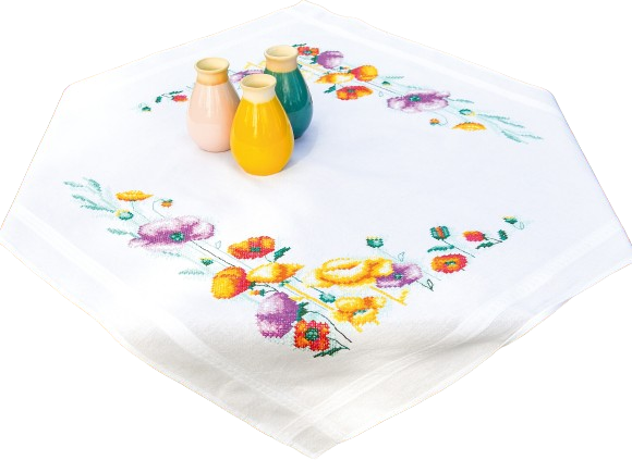 Tablecloth Poppies Embroidery Kit