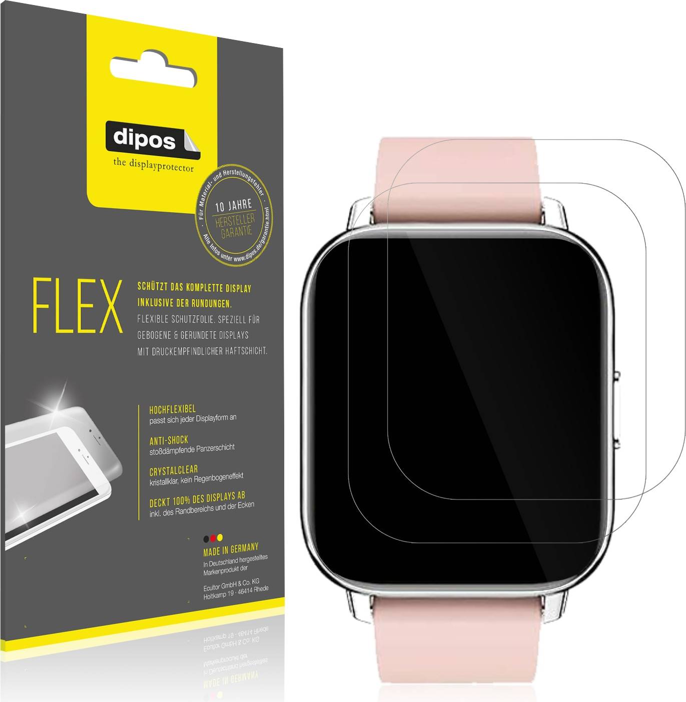 Dipos 3x Screen Protector For Togala Smartwatch