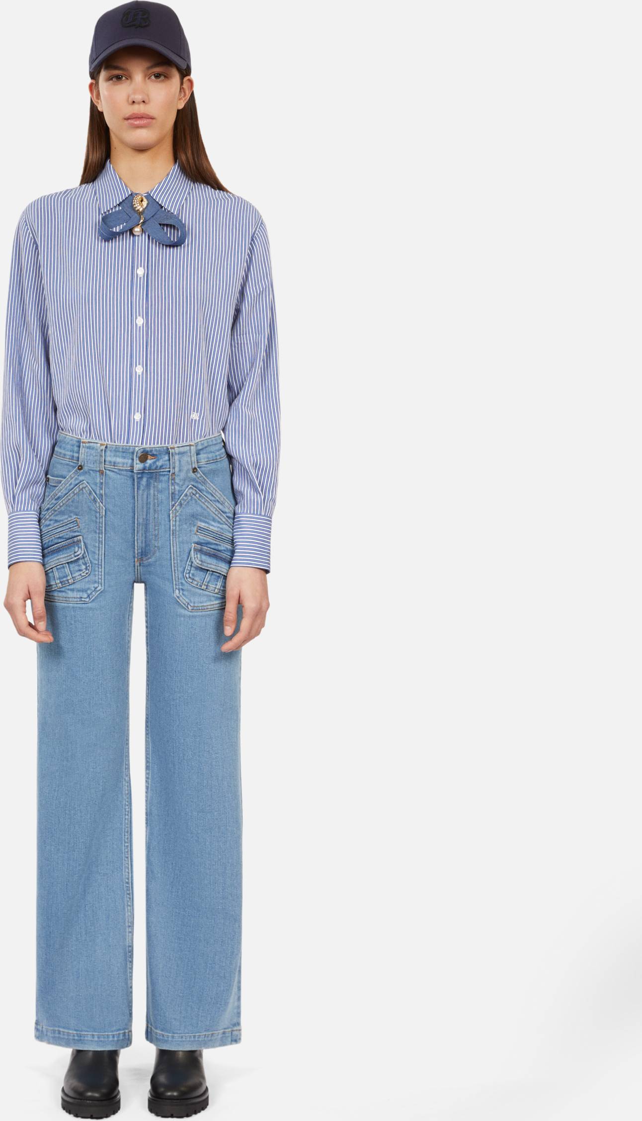 Mid Rise Flare Jeans - Blue