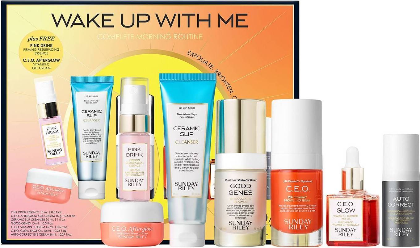 Peptides Sunday Riley Wake Up with Me Complete Morning Routine 7-pack