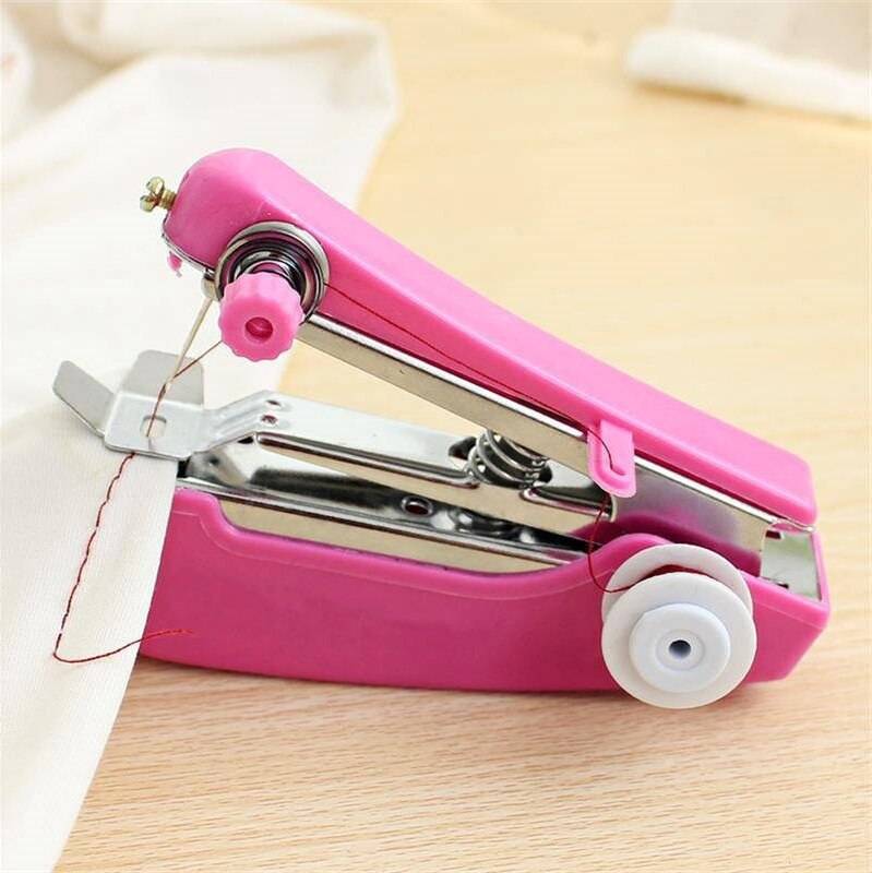 Portabel Mini Manuell Symaskin - Rosa