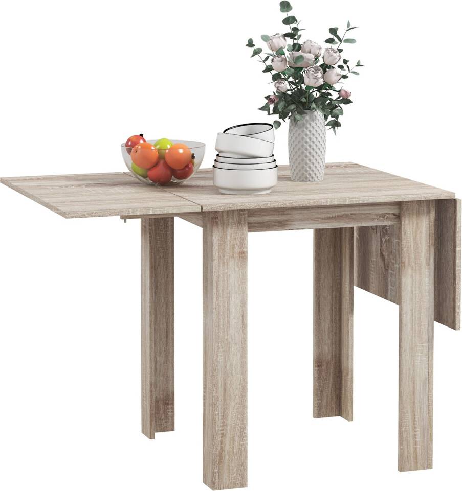 Homcom Folding Extendable Kitchen Oak Dining Table 70x140cm