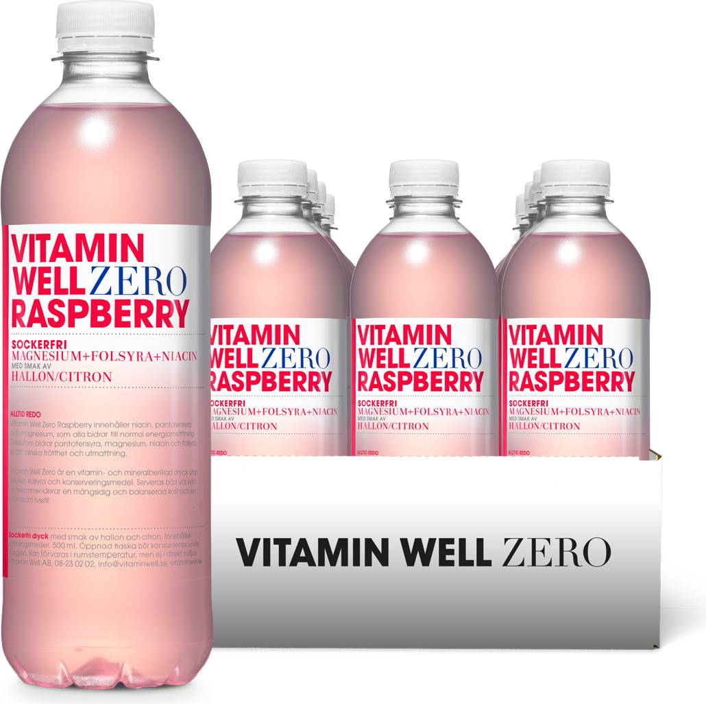 Kildevand Vitamin Well Zero Raspberry 500 ml