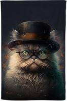 Warren Reed Cat With Splashart Tea Kitchen Towel Multicolour