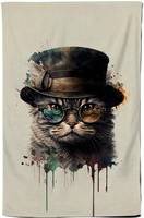 Warren Reed With Hat Splashart Tea Kitchen Towel Multicolour