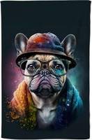 Warren Reed French Bulldog Dog With Tea Kitchen Towel Multicolour