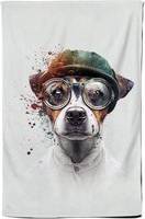 Warren Reed Russell Terrier Dog With Tea Kitchen Towel Multicolour