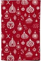 Warren Reed Christmas Decorations Pattern Tea Kitchen Towel Red