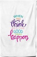 Warren Reed When You Positive Good Things Happen Tea Kitchen Towel Pink