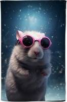Warren Reed Splashart DoorMouse with Tea Kitchen Towel Pink