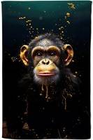 Warren Reed Cheeky Chimp Face Tea Kitchen Towel Orange