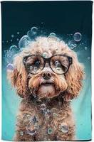 Warren Reed Dog With Splashart Tea Kitchen Towel Multicolour