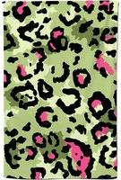 Warren Reed Pink Leopard Print Tea Kitchen Towel Green