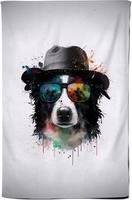 Warren Reed Border Collie Dog With Tea Kitchen Towel Multicolour