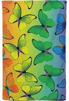 Warren Reed Multicoloured Butterfly Pattern Tea Kitchen Towel Green, Multicolour