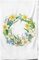 Warren Reed Boho Daffodil Wreath Tea Kitchen Towel Multicolour