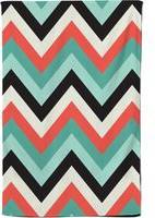 Warren Reed Geometric Colored Chevron Pattern Tea Kitchen Towel Green