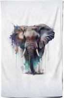 Warren Reed Elephant Splashart Tea Kitchen Towel Yellow