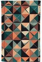 Warren Reed Geometric Print Pattern Tea Kitchen Towel Multicolour, Green