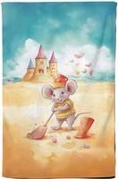 Warren Reed On A Beach Holiday Tea Kitchen Towel Yellow