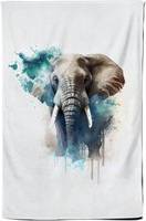 Warren Reed Elephant Splashart Tea Kitchen Towel Grey, Multicolour