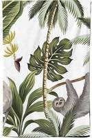 Warren Reed Tropical Sloths Tea Kitchen Towel Green