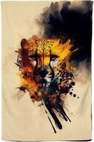 Warren Reed Cheetah Face Splashart Tea Kitchen Towel Yellow