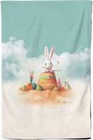 Warren Reed Rabbit On A Beach Holiday Tea Kitchen Towel White